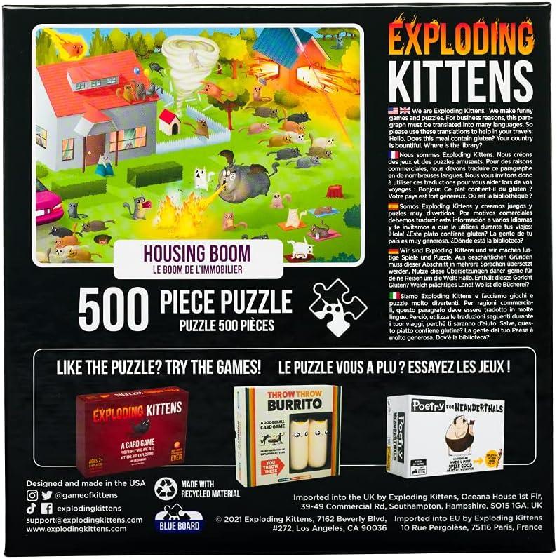 imageCat in The Mirror Jigsaw Puzzle by Exploding Kittens 1000 Pieces Ideal for Adults Teens and Kids A Funny and Artistic CatThemed PuzzleHousing Boom 500 Piece