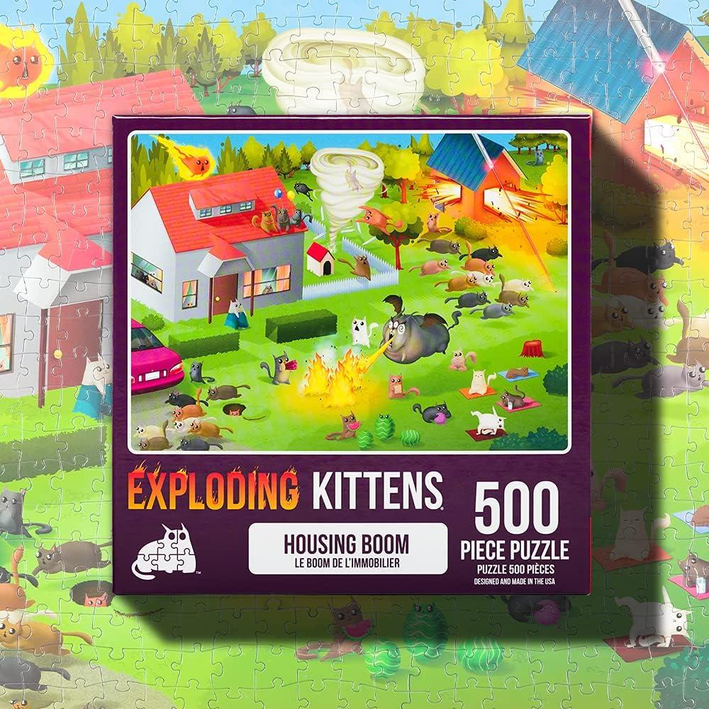 imageCat in The Mirror Jigsaw Puzzle by Exploding Kittens 1000 Pieces Ideal for Adults Teens and Kids A Funny and Artistic CatThemed PuzzleHousing Boom 500 Piece