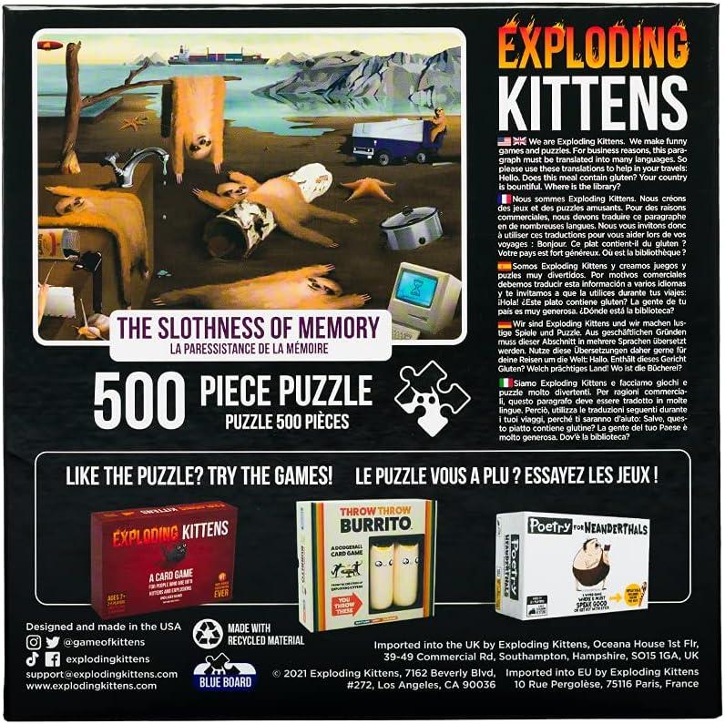 imageCat in The Mirror Jigsaw Puzzle by Exploding Kittens 1000 Pieces Ideal for Adults Teens and Kids A Funny and Artistic CatThemed PuzzleSlothness of Memory 500 Piece