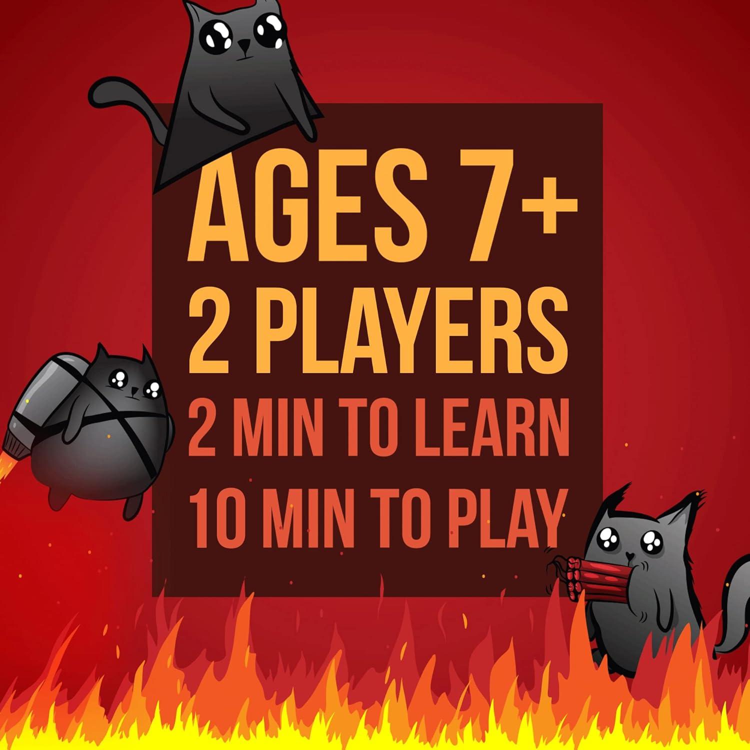 imageExploding Kittens 2Player Original Edition 2 Players Ages 7 10 Minutes to Play High Stakes Card Game Couples Game Family Game Night Kid and Adult Card Game
