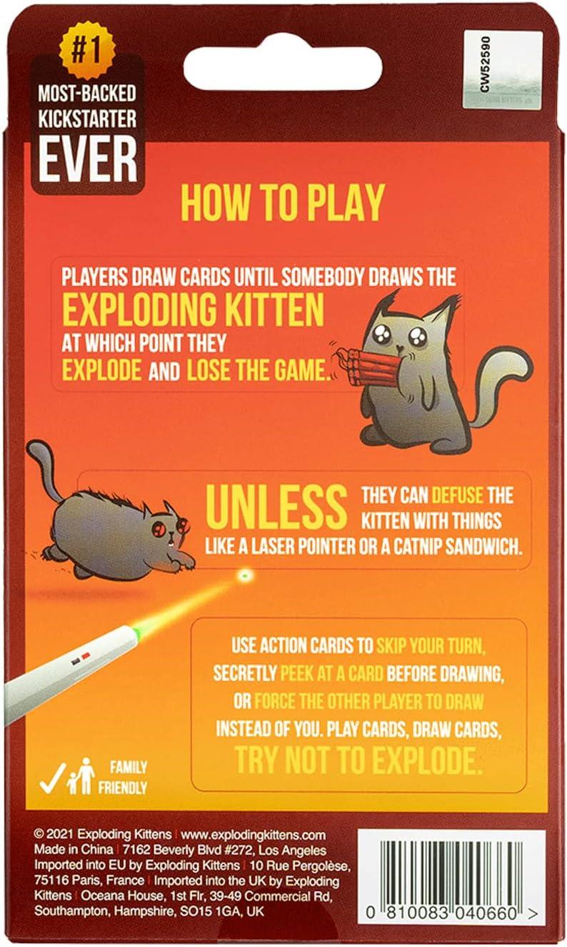 imageExploding Kittens 2Player Original Edition 2 Players Ages 7 10 Minutes to Play High Stakes Card Game Couples Game Family Game Night Kid and Adult Card Game