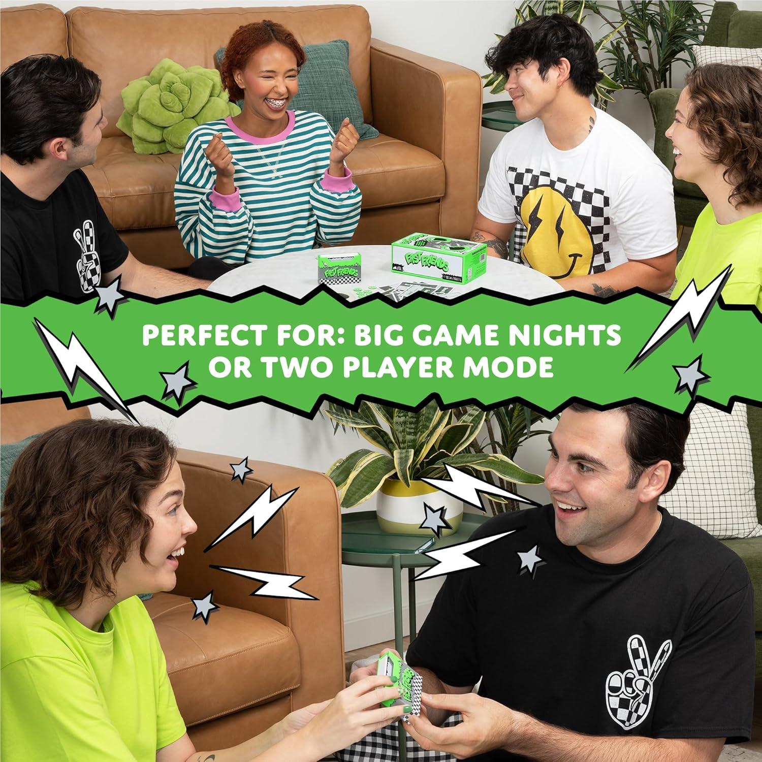 imageExploding Kittens Fast Friends Party Game SpeedGuessing Card Game with Timer Life Tokens amp Card Holder Family Game Night Ages 7 28 Players 10Minute Rounds