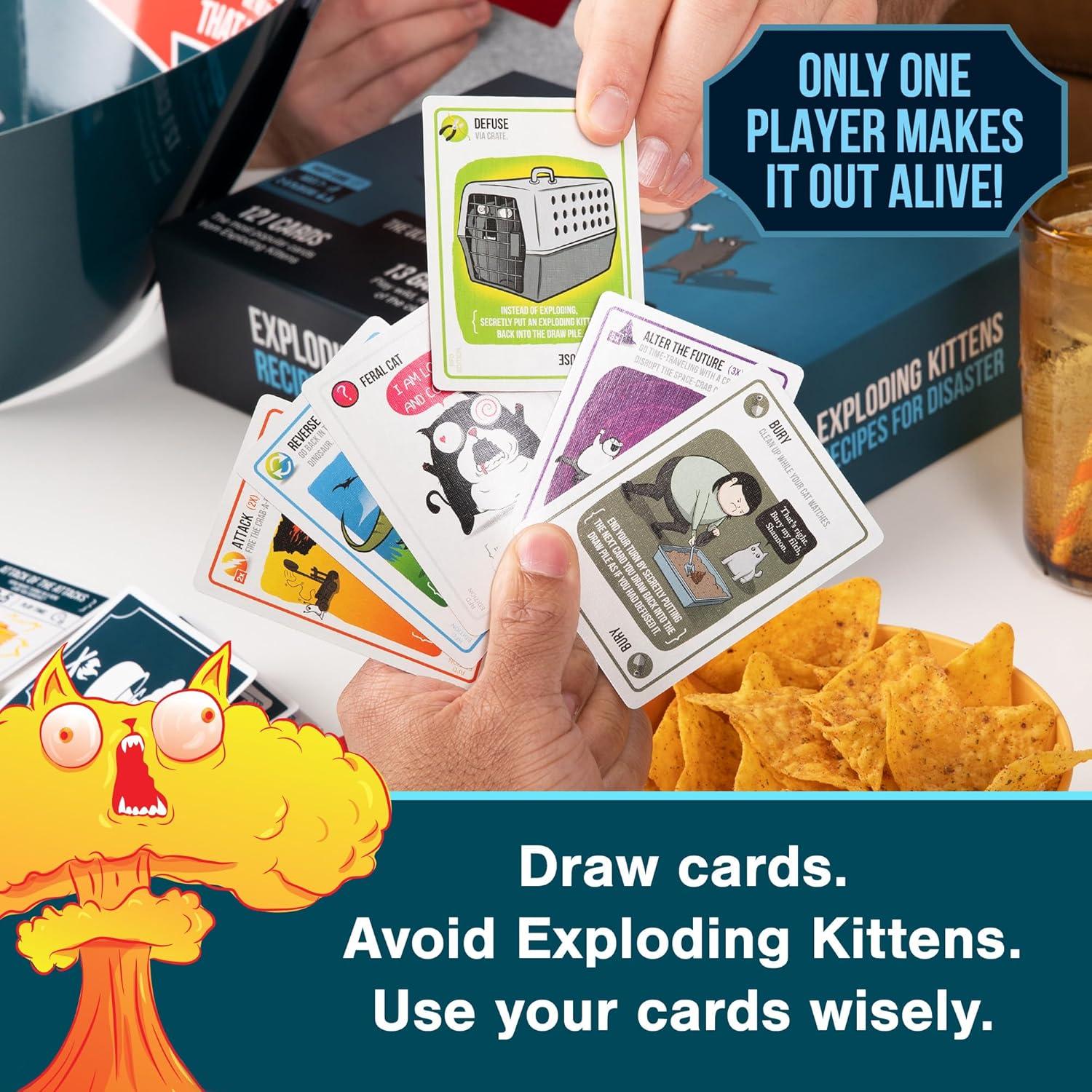 imageExploding Kittens Original Edition 25 Players Ages 7 15 Minutes to Play High Stakes Card Game Party Game Family Game Night Kid and Adult Card GameRecipes for Disaster