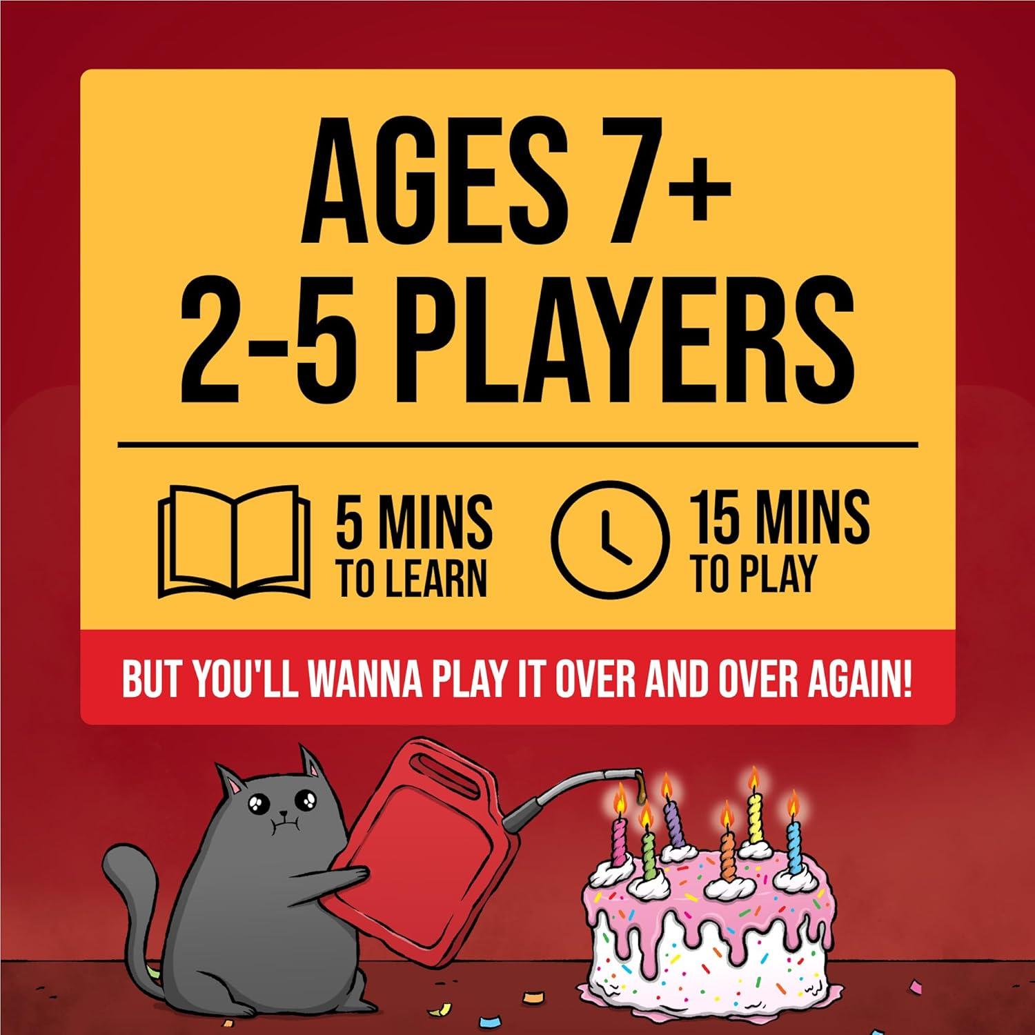 imageExploding Kittens Original Edition 25 Players Ages 7 15 Minutes to Play High Stakes Card Game Party Game Family Game Night Kid and Adult Card GameLimited Edition Tin