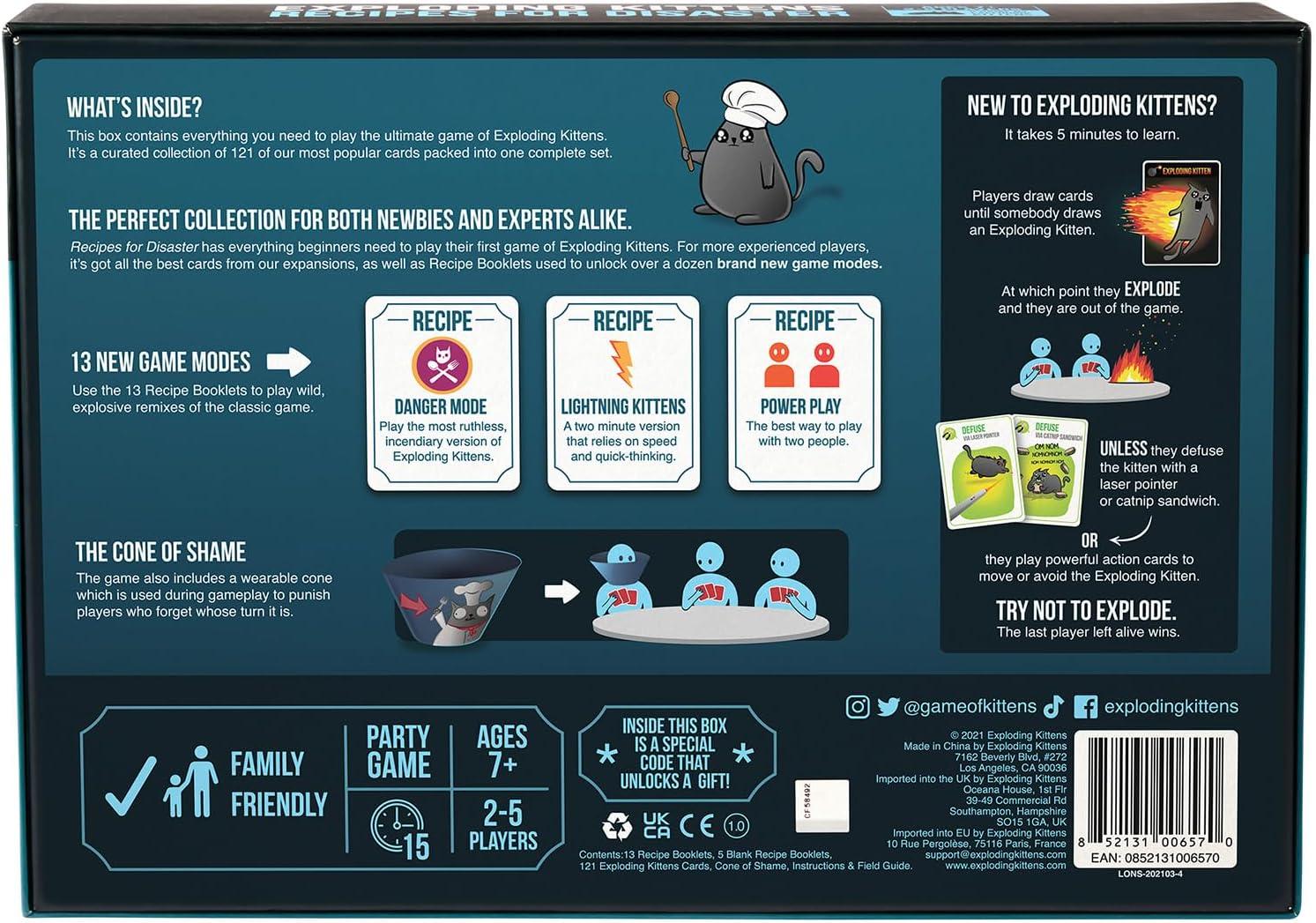 imageExploding Kittens Original Edition 25 Players Ages 7 15 Minutes to Play High Stakes Card Game Party Game Family Game Night Kid and Adult Card GameRecipes for Disaster