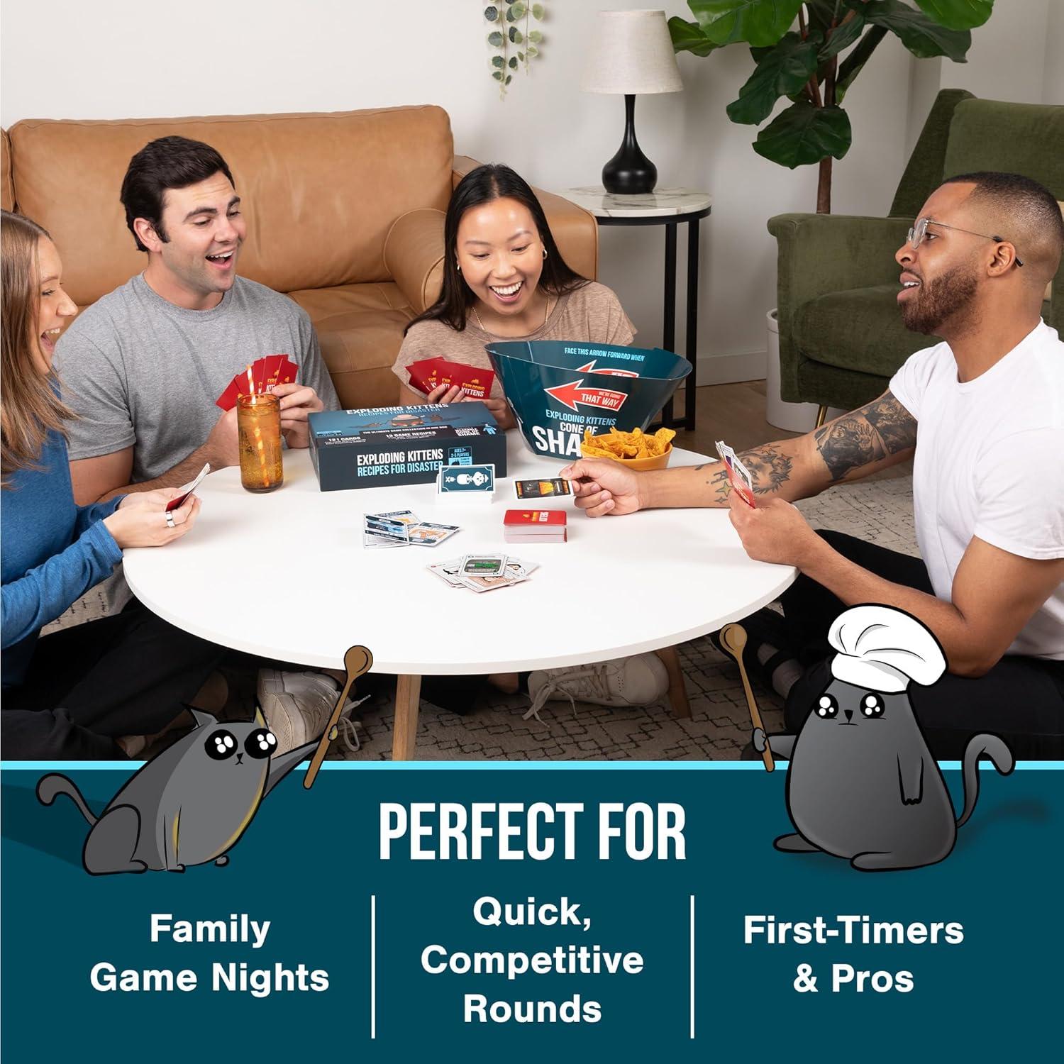 imageExploding Kittens Original Edition 25 Players Ages 7 15 Minutes to Play High Stakes Card Game Party Game Family Game Night Kid and Adult Card GameRecipes for Disaster