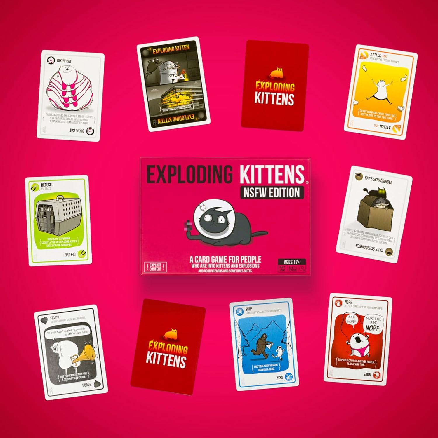 imageExploding Kittens Original Edition 25 Players Ages 7 15 Minutes to Play High Stakes Card Game Party Game Family Game Night Kid and Adult Card GameNSFW Edition