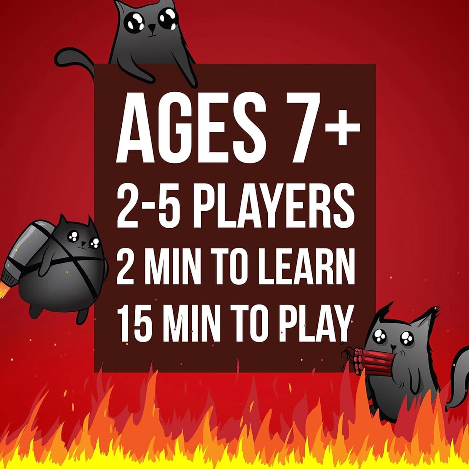 imageExploding Kittens Original Edition 25 Players Ages 7 15 Minutes to Play High Stakes Card Game Party Game Family Game Night Kid and Adult Card GameTravel Ready Tin