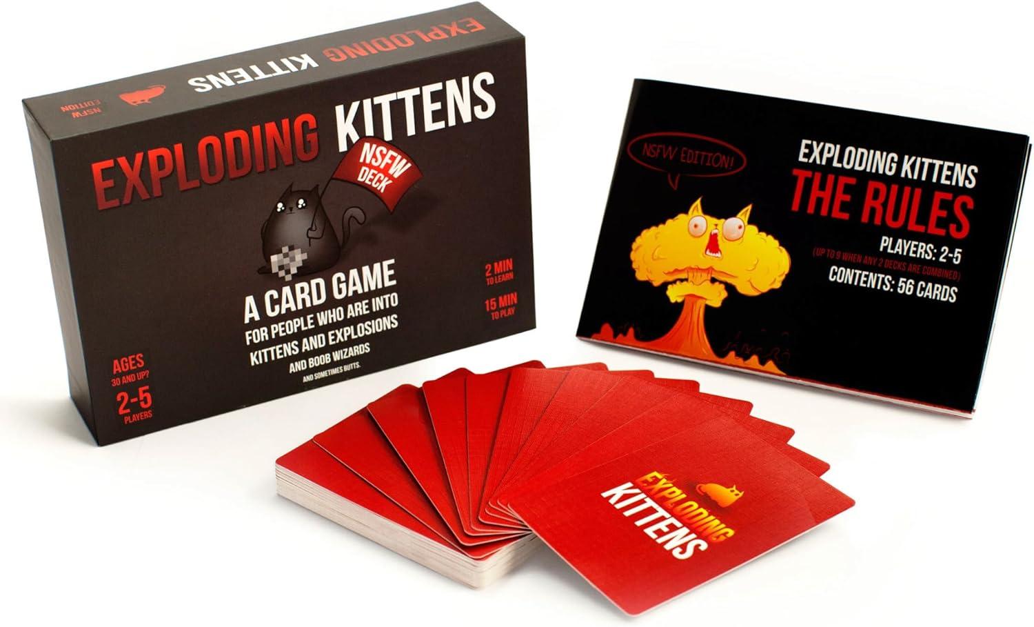 imageExploding Kittens Original Edition 25 Players Ages 7 15 Minutes to Play High Stakes Card Game Party Game Family Game Night Kid and Adult Card GameNSFW Edition