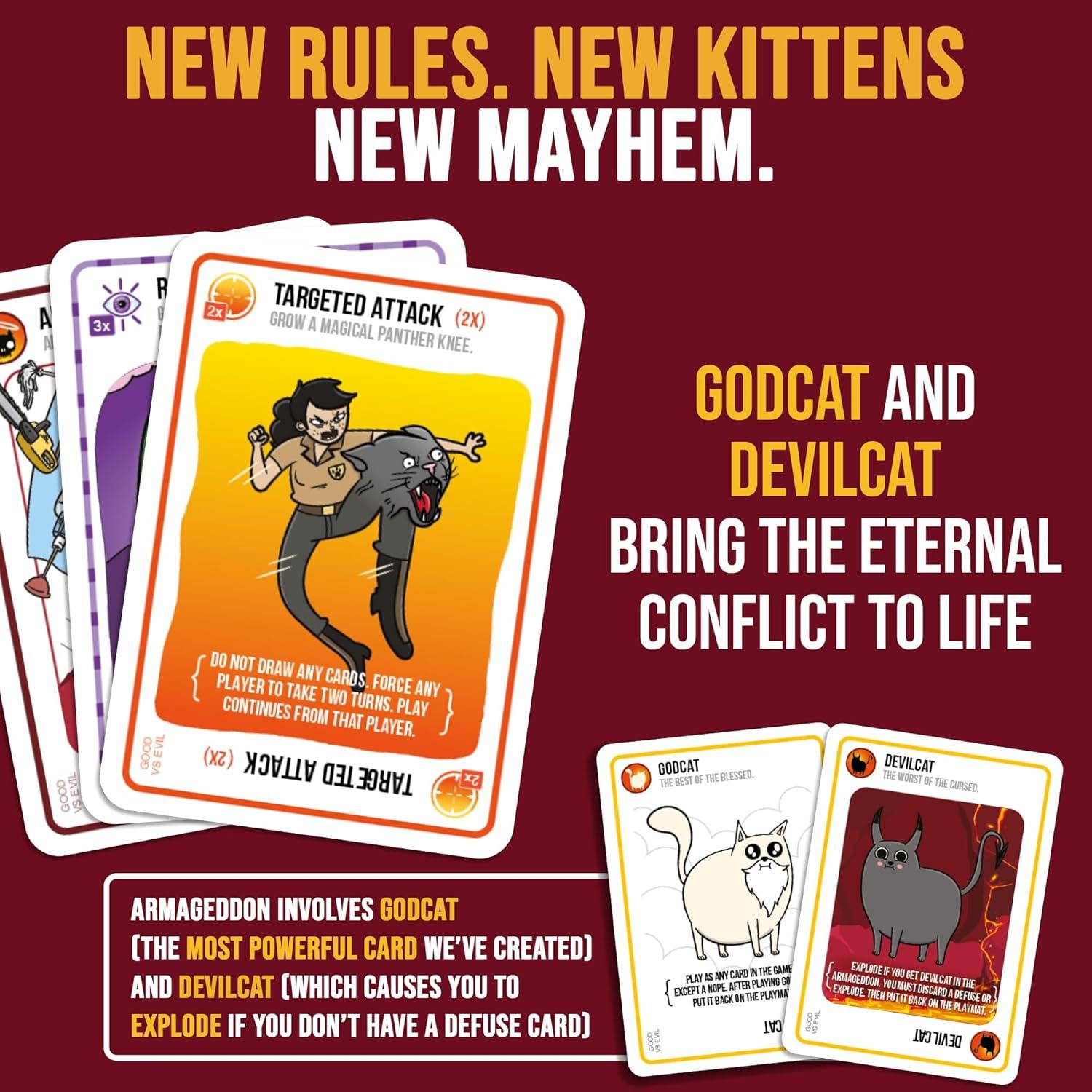 imageExploding Kittens Original Edition 25 Players Ages 7 15 Minutes to Play High Stakes Card Game Party Game Family Game Night Kid and Adult Card GameGood vs Evil