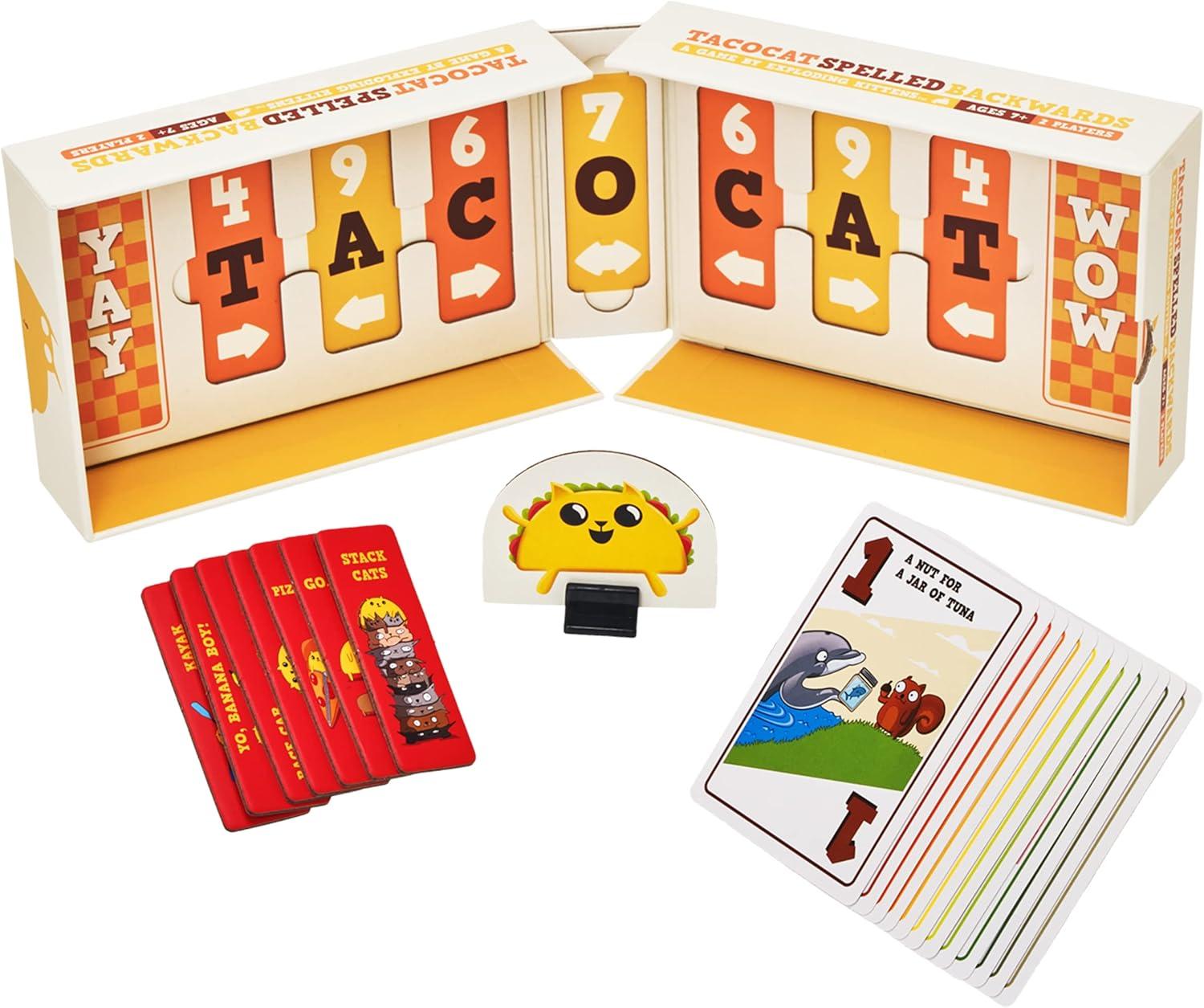 imageExploding Kittens Tacocat Spelled Backwards 2 Players Ages 7 15 Minutes to Play Clever Family Board Game Couples Game Family Game Night Kid and Adult Board GameSmall to Medium