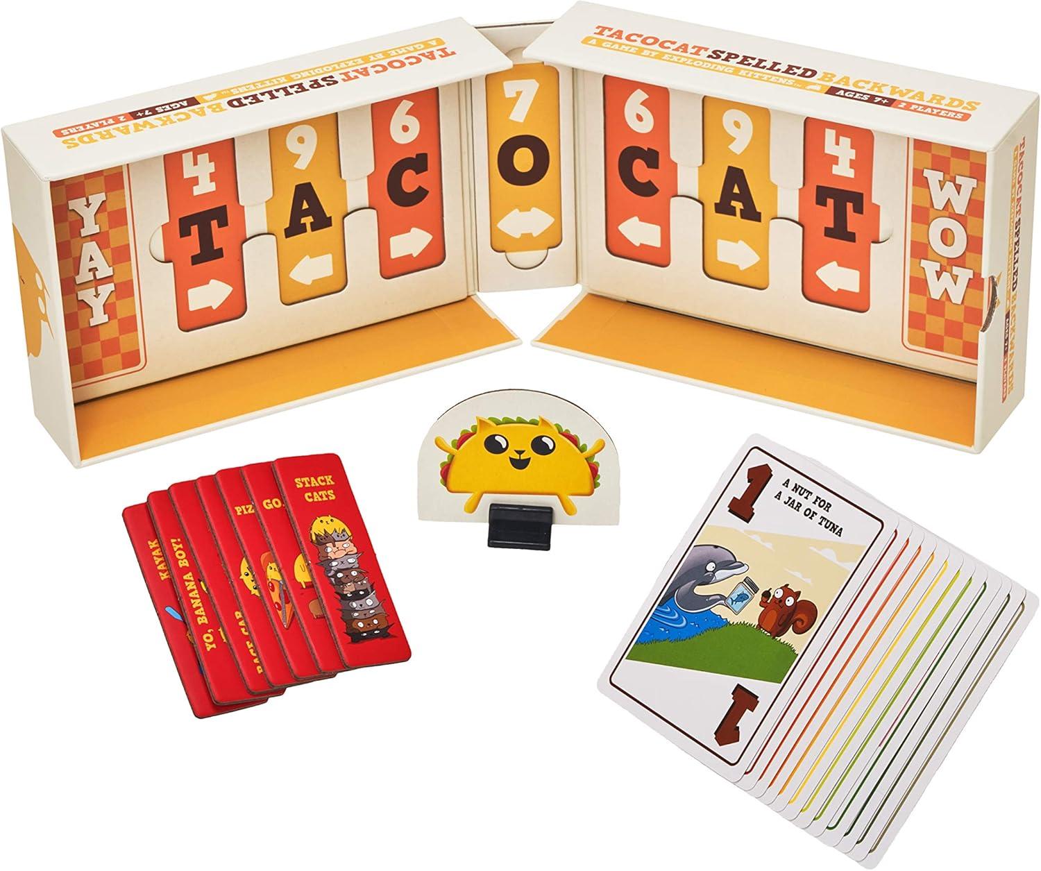 imageExploding Kittens Tacocat Spelled Backwards 2 Players Ages 7 15 Minutes to Play Clever Family Board Game Couples Game Family Game Night Kid and Adult Board GameSmall to Medium