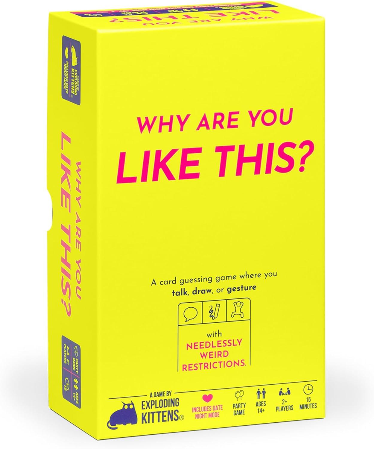 imageExploding Kittens Why are You Like This 2 Players Ages 14 15 Minutes to Play Talking Drawing amp Gesturing Guessing Game Party Family Date Night Couples Game