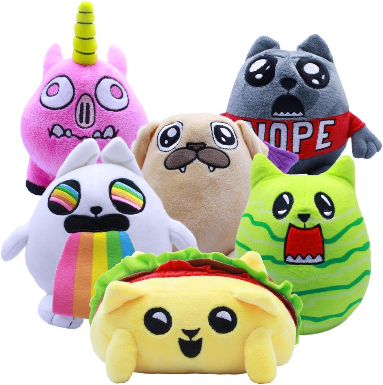 imageJust Toys LLC Exploding Kittens 6 Plush Catermelon Official Licensed Soft Toy Soft Plush Collectible for Kids amp FansRainbow Ralph Cat