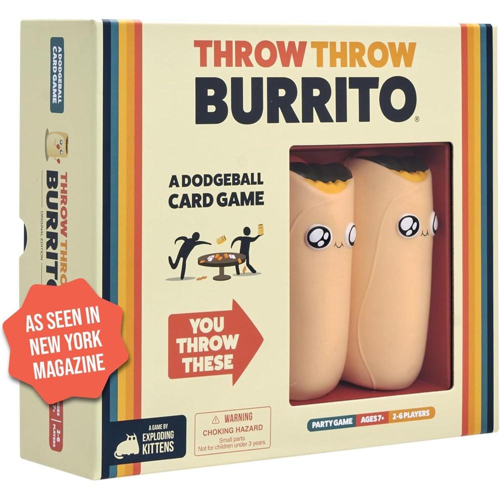 imageExploding Kittens  Throw Throw Burrito Extreme Outdoor Edition  Giant Inflatable Dodgeball Card Game  Play Outdoors Backyard Events Family Fun Outside for 2 to 6 Players Ages 7Original Edition