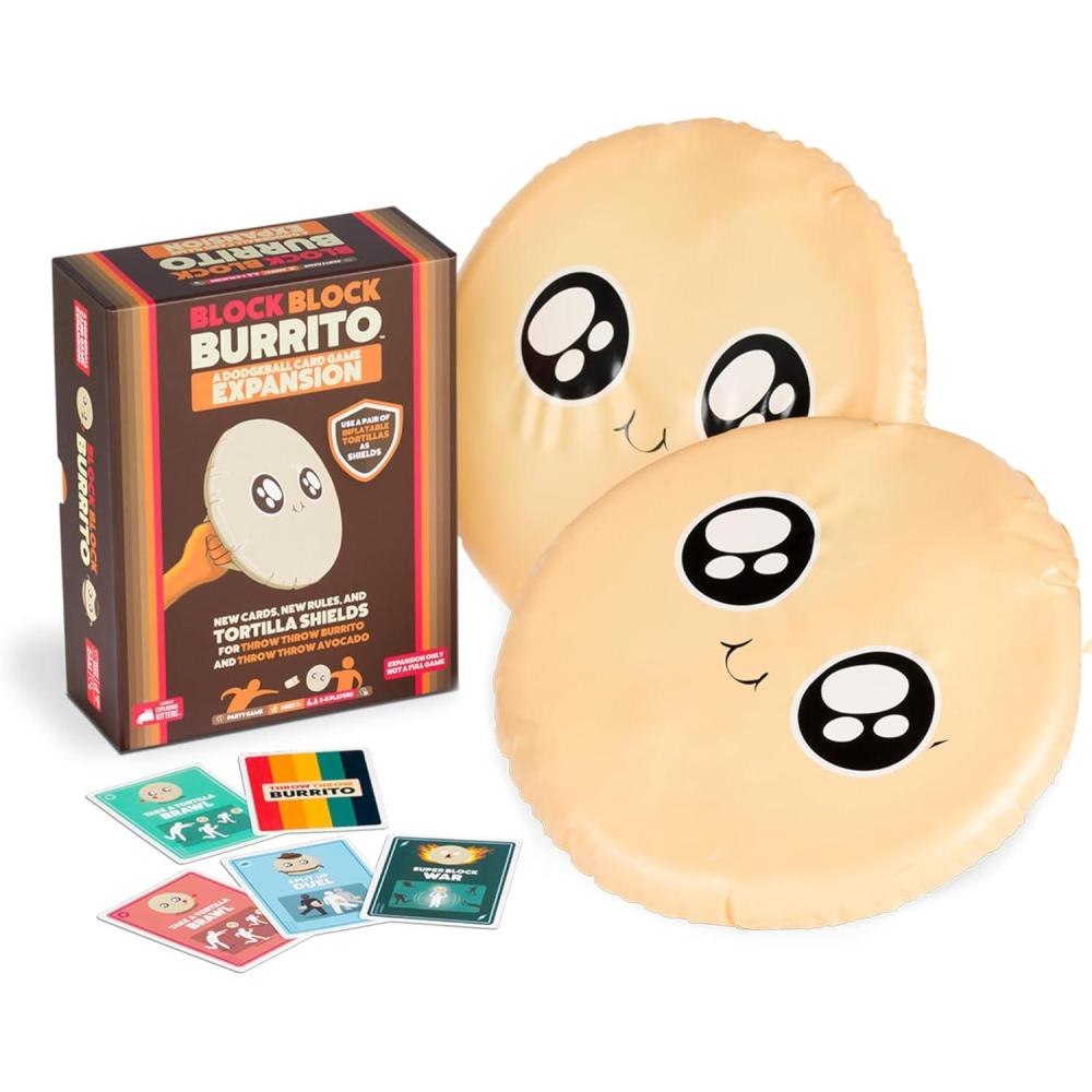 imageExploding Kittens Block Block Burrito Expansion Pack 26 Players  Ages 7  15 Minutes to Play  Original Game Required Inflatable Shields  Party amp Family Card Games for Kid amp Adults