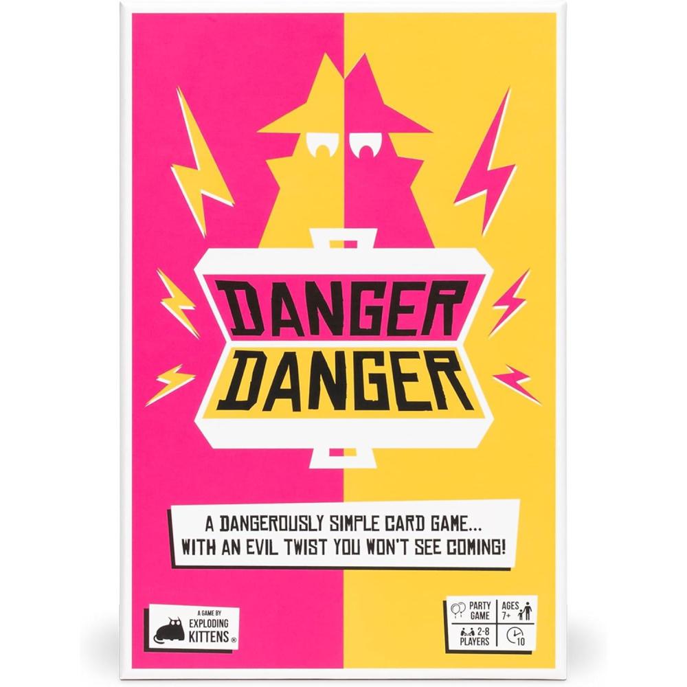 imageExploding Kittens Danger Danger 28 Players  Ages 7  10 Minutes to Play  Fast Paces Strategic Card Game  Party Game Family Game Night Kid and Adult Card Game