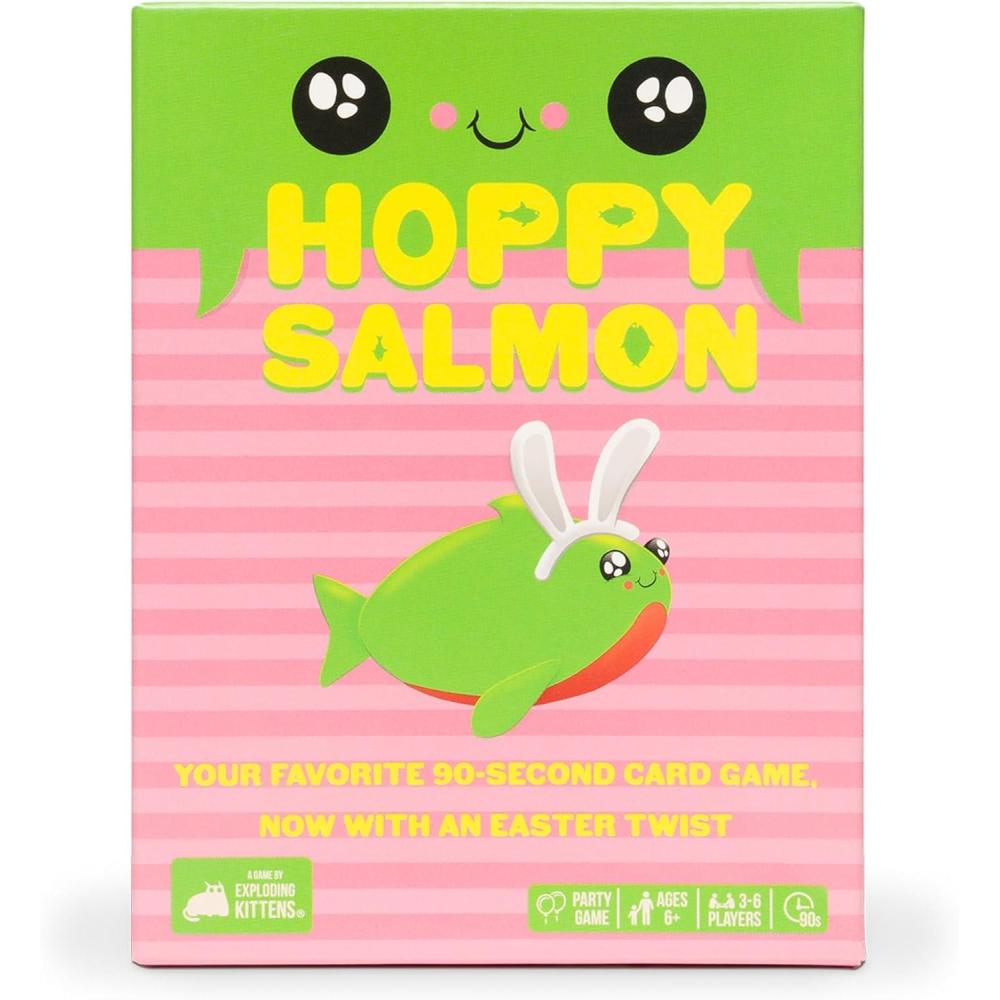 imageExploding Kittens Happy Salmon 38 Players  Ages 6  90 Second Rounds  Easy to Learn Quick Matching Card Game  Party Game Family Game Night Kid and Adult Card GameHoppy Salmon
