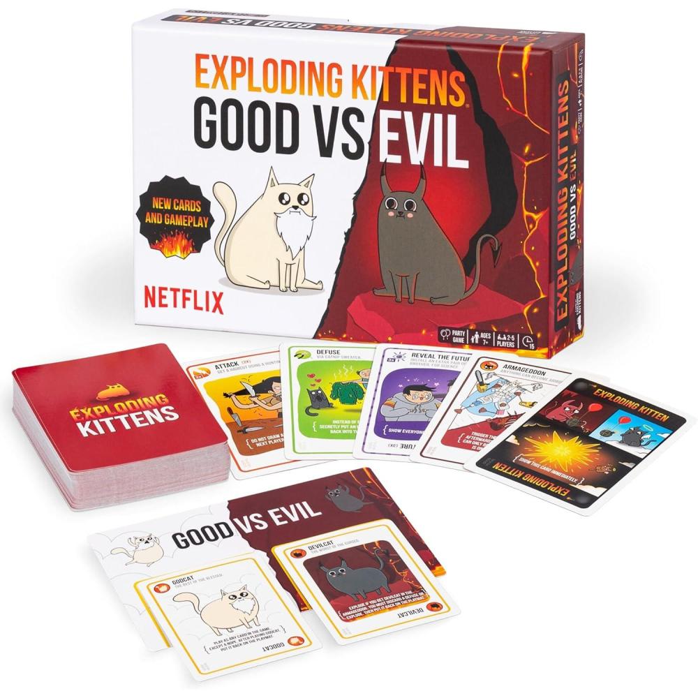 imageExploding Kittens Original Edition  25 Players  Ages 7  15 Minutes to Play  High Stakes Card Game  Party Game Family Game Night Kid and Adult Card GameGood vs Evil