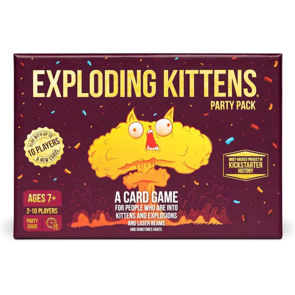imageExploding Kittens Original Edition 25 Players Ages 7 15 Minutes to Play High Stakes Card Game Party Game Family Game Night Kid and Adult Card GameLarger Party Edition
