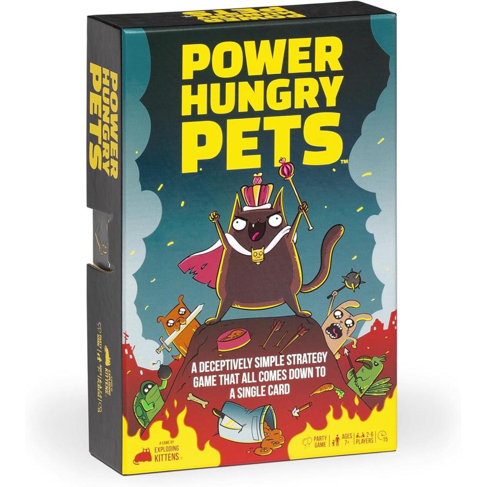 imageExploding Kittens Power Hungry Pets 26 Players  Ages 7  15 Minutes to Play  Strategic and Simple Card Game  Party Game Family Game Night Kid and Adult Card Game