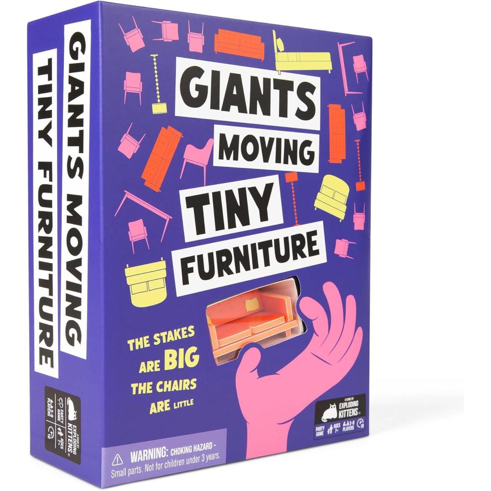 imageExploding Kittens Presents Giants Moving Tiny Furniture  The High Stakes Party Game for Teams  Family Game  38 Players Ages 7  Great for Adults Teens Kids