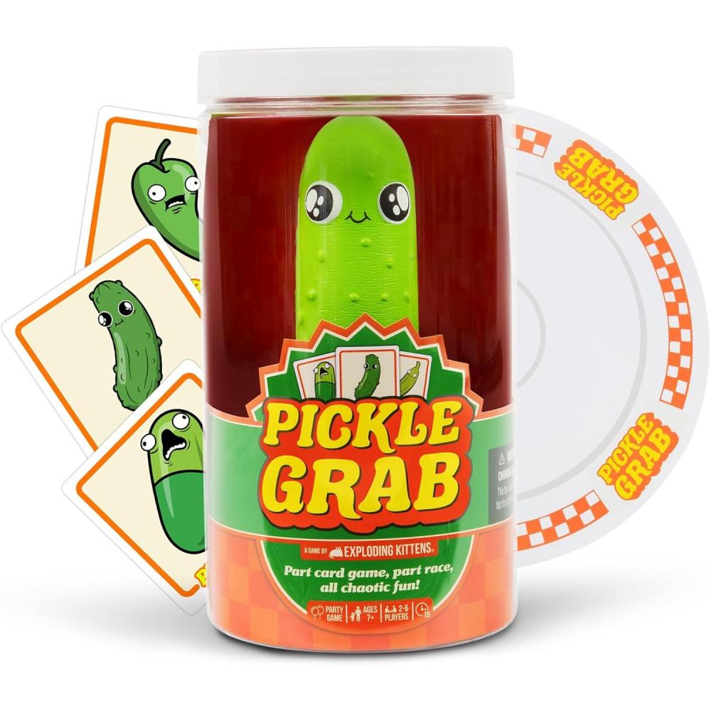 imageExploding Kittens Presents Pickle Grab A Speed Grabbing Card Game 26 Players 15 Minutes to Play Family Game Night Fun for Kids Teens Adults and Families
