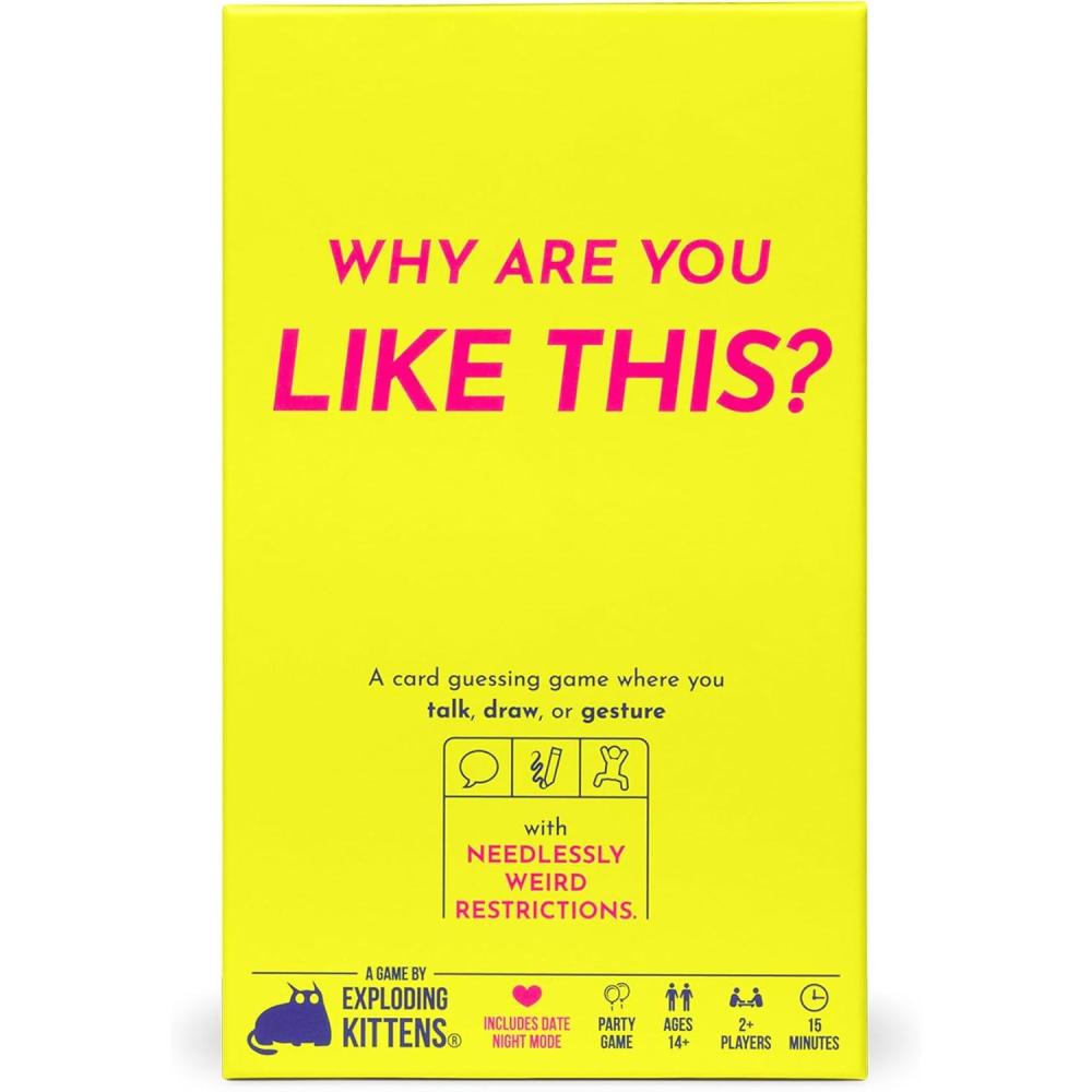 imageExploding Kittens Why are You Like This 2 Players  Ages 14  15 Minutes to Play  Talking Drawing amp Gesturing Guessing Game  Party Family Date Night Couples Game
