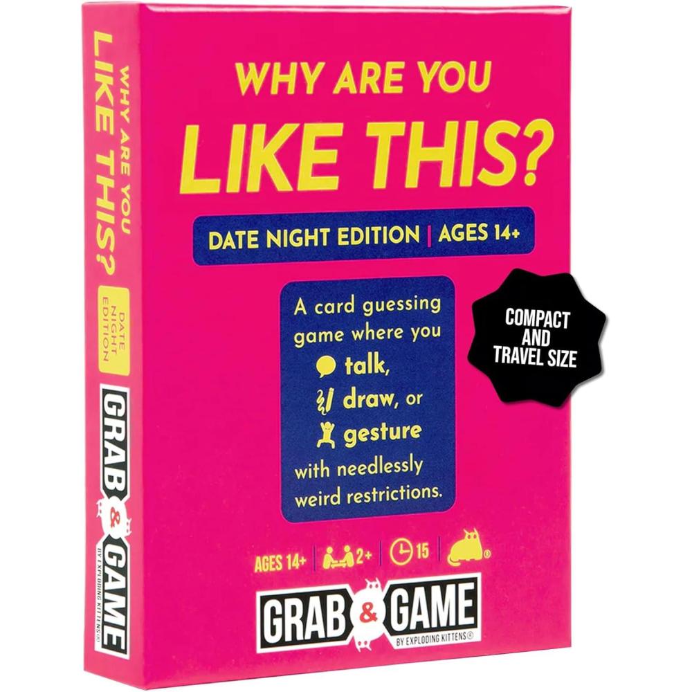 imageExploding Kittens Why are You Like This Date Night Edition Grab amp Game 2 Players  Ages 14  15 Minutes to Play  Talking Drawing amp Gesturing Guessing  for Party Family CouplesWhy Are You Like This Date Night