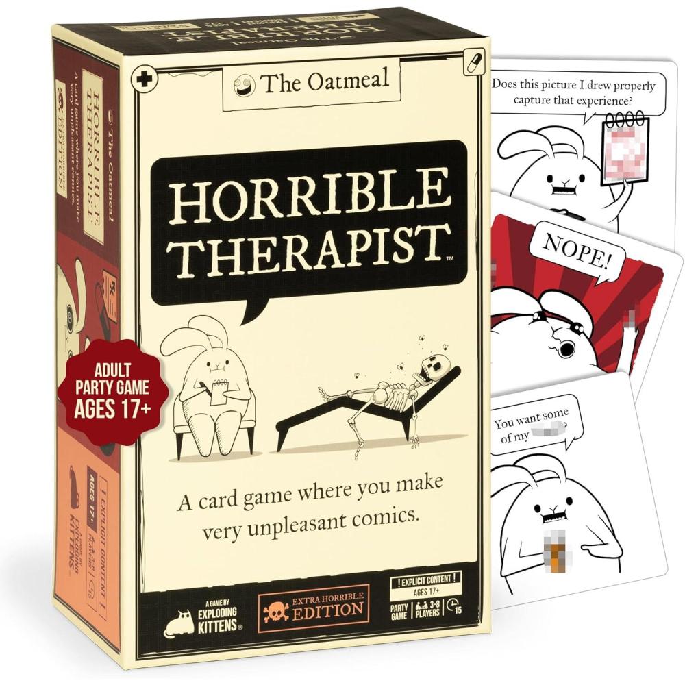imageHorrible Therapist Extra Horrible Edition by Exploding Kittens  A Card Game for 38 Players Ages 17  Adult Party Game for Family NightExtra Horrible Edition