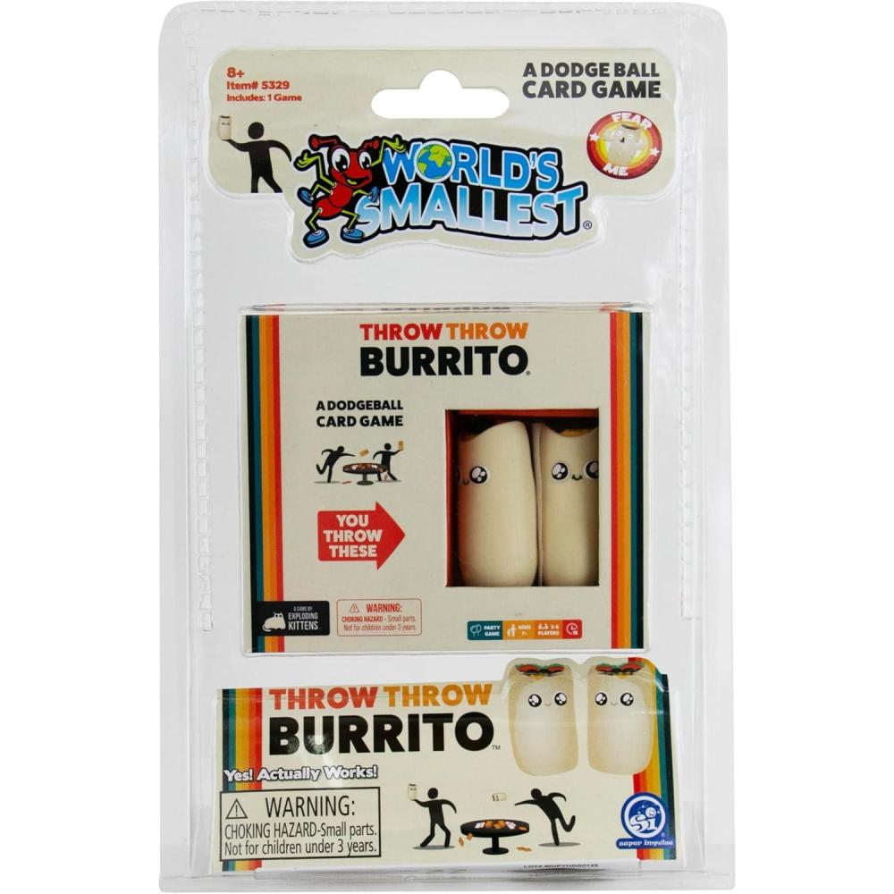 imageWorlds Smallest Throw Throw Burrito A Dodgeball Card Game in Miniature Size  Family Card Games for Adults Teens amp Kids  Travel Game  for Ages 8 and up