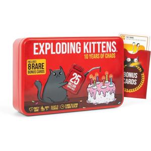 Exploding Kittens Original Edition – 2-5 Players – Ages 7+ – 15 Minutes to Play – High Stakes Card Game – Party Game, Family Game Night, Kid and Adult Card Game(Limited Edition Tin)