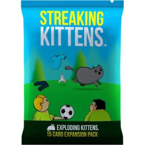 Exploding Kittens Original Edition – 2-5 Players – Ages 7+ – 15 Minutes to Play – High Stakes Card Game – Party Game, Family Game Night, Kid and Adult Card Game(Expansion: Streaking Kittens)