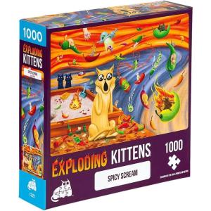 Spicy Scream Jigsaw Puzzle by Exploding Kittens – 1000 Pieces Jigsaw Puzzle for Adults, Teens, and Kids – Cat Puzzle, Funny Puzzle, Art Puzzle
