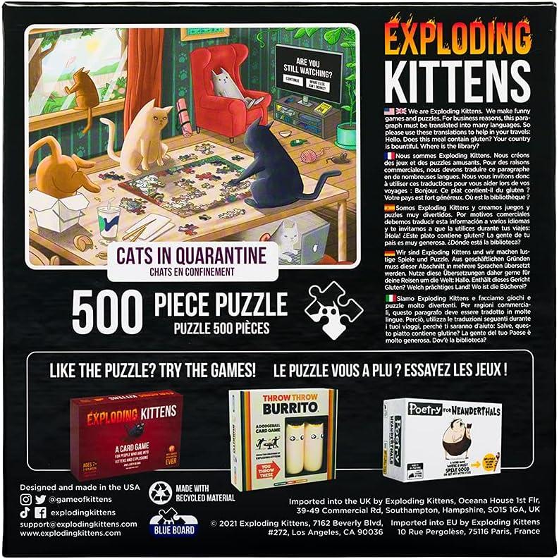 imageGreat Wave Off Catagawa Jigsaw Puzzle by Exploding Kittens 500 Pieces Jigsaw Puzzle for Adults Teens and Kids Cats Ocean and ArtCats in Quarantine 500 Piece