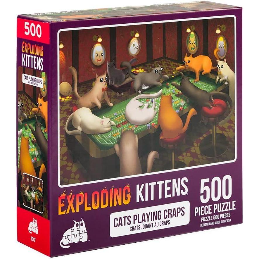 imageThe Creation of Cat Jigsaw Puzzle by Exploding Kittens 1000 Pieces Jigsaw Puzzle for Adults Teens and Kids Cat Puzzle Funny Puzzle Art PuzzleCats Playing Craps 500 Piece