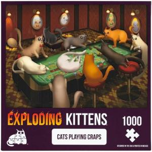 Cats Playing Craps Jigsaw Puzzle by Exploding Kittens – 1000 Pieces Jigsaw Puzzle for Adults, Teens, and Kids – Cat Puzzle, Funny Puzzle, Art Puzzle