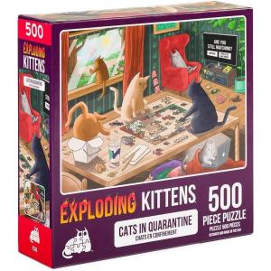 The Creation of Cat Jigsaw Puzzle by Exploding Kittens – 1000 Pieces Jigsaw Puzzle for Adults, Teens, and Kids – Cat Puzzle, Funny Puzzle, Art Puzzle(Cats in Quarantine – 500 Piece)
